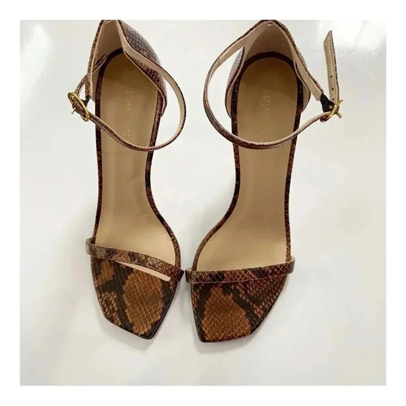 NEW Stuart Weitzman Amelina 95 Strappy Heeled Snake Sandal size 8.5 - Picture 2 of 9
